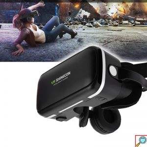 3D VR Headset Ρυθμιζόμενα Γυαλιά Εικονικής Πραγματικότητας με Ενσωματωμένα Ακουστικά Shinecon για Smartphone Κινητά 4.7 έως 6 Ίντσες