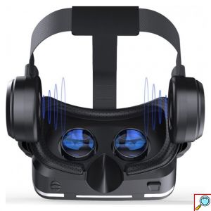 3D VR Headset Ρυθμιζόμενα Γυαλιά Εικονικής Πραγματικότητας με Ενσωματωμένα Ακουστικά Shinecon για Smartphone Κινητά 4.7 έως 6 Ίντσες