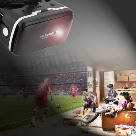 3D VR Headset Ρυθμιζόμενα Γυαλιά Εικονικής Πραγματικότητας με Ενσωματωμένα Ακουστικά Shinecon για Smartphone Κινητά 4.7 έως 6 Ίντσες