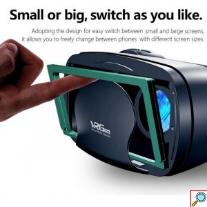 3D VRG Pro Headset Ρυθμιζόμενα Γυαλιά Εικονικής Πραγματικότητας με Ενσωματωμένα Ανασυρόμενα Ακουστικά για Smartphone Κινητά 5 έως 7 Ιντσών