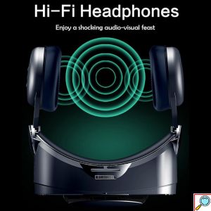 3D VRG Pro Headset Ρυθμιζόμενα Γυαλιά Εικονικής Πραγματικότητας με Ενσωματωμένα Ανασυρόμενα Ακουστικά για Smartphone Κινητά 5 έως 7 Ιντσών