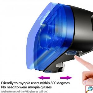 3D VRG Pro Headset Ρυθμιζόμενα Γυαλιά Εικονικής Πραγματικότητας με Ενσωματωμένα Ανασυρόμενα Ακουστικά για Smartphone Κινητά 5 έως 7 Ιντσών