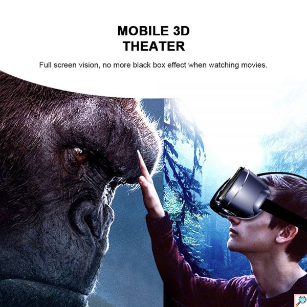 3D VRG Pro Headset Ρυθμιζόμενα Γυαλιά Εικονικής Πραγματικότητας με Ενσωματωμένα Ανασυρόμενα Ακουστικά για Smartphone Κινητά 5 έως 7 Ιντσών