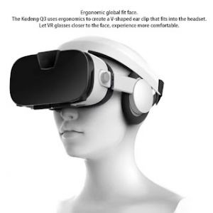 ANDOWL 3D VRG Pro Headset Ρυθμιζόμενα Γυαλιά Εικονικής Πραγματικότητας με Ενσωματωμένα Ανασυρόμενα Ακουστικά και Τηλεχειριστήριο