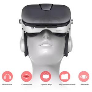 ANDOWL 3D VRG Pro Headset Ρυθμιζόμενα Γυαλιά Εικονικής Πραγματικότητας με Ενσωματωμένα Ανασυρόμενα Ακουστικά και Τηλεχειριστήριο