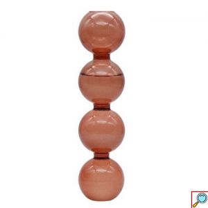 Γυάλινο Ανθοδοχείο - Διακοσμητικό Βάζο Bubble Long 6x6x24cm σε Διάφορα Χρώματα