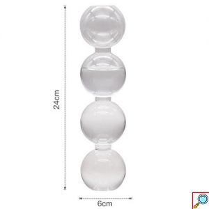 Γυάλινο Ανθοδοχείο - Διακοσμητικό Βάζο Bubble Long 6x6x24cm σε Διάφορα Χρώματα