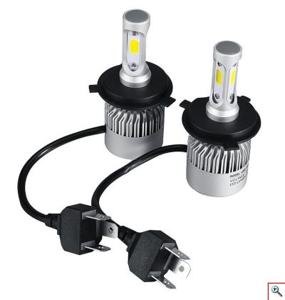 Εμπρόσθια Φώτα Αυτοκινήτου LED COB H4 - 72W H4 8000LM S2 AUXMART