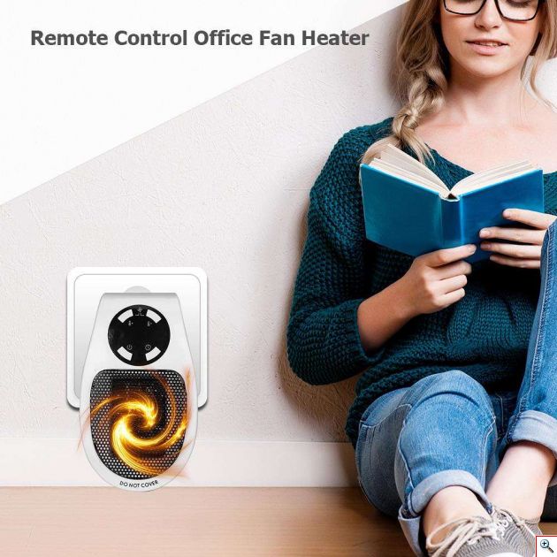 Μίνι Σόμπα Πρίζας - Αερόθερμο 500Watt με Τηλεχειριστήριο, Θερμοστάτη, Χρονοδιακόπτη, Ρυθμιζόμενη Πρίζα & Οθόνη οικονομική