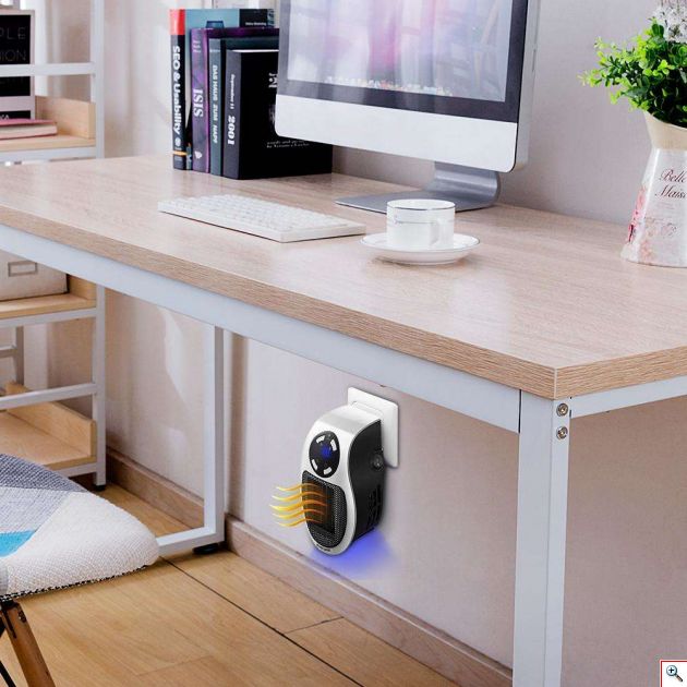 Μίνι Σόμπα Πρίζας - Αερόθερμο 500Watt με Τηλεχειριστήριο, Θερμοστάτη, Χρονοδιακόπτη, Ρυθμιζόμενη Πρίζα & Οθόνη οικονομική