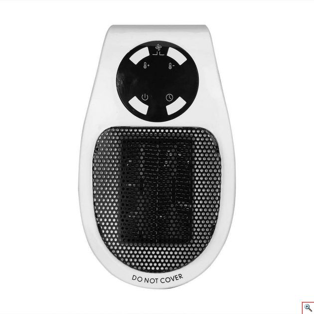 Μίνι Σόμπα Πρίζας - Αερόθερμο 500Watt με Τηλεχειριστήριο, Θερμοστάτη, Χρονοδιακόπτη, Ρυθμιζόμενη Πρίζα & Οθόνη οικονομική