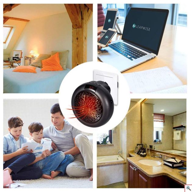 Νέα Μίνι Σόμπα Πρίζας - Αερόθερμο 900Watt με Θερμοστάτη & Χρονοδιακόπτη