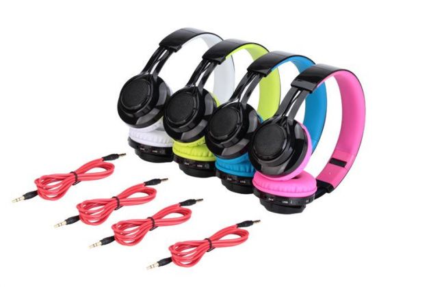 Ασύρματα & Ενσύρματα On-Ear Ακουστικά LED Bluetooth με Aux, SD/TF, FM Radio & Μικρόφωνο - Foldable Wireless Headphones 