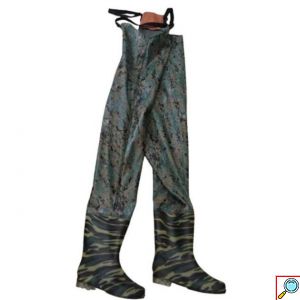 HEAVY DUTY Γαλότσες Στήθους Εργασίας - Ψαρέματος - Αδιάβροχη Ολόσωμη Στολή με Μπότες Συγκολλημένες με Παντελόνι PVC - Χακί Παραλλαγή