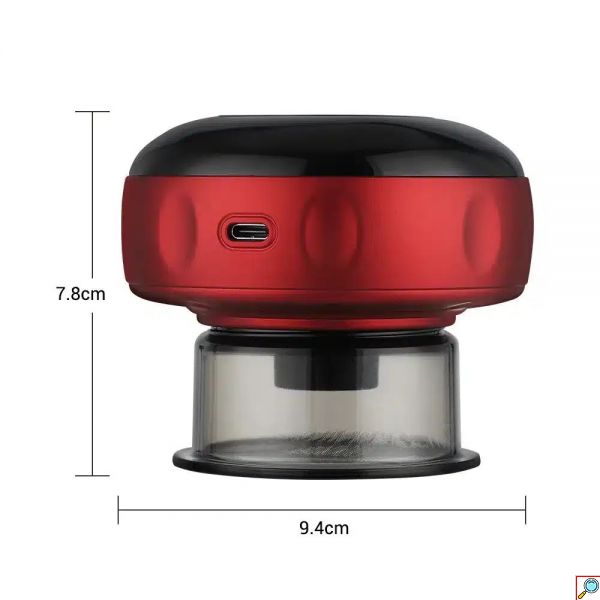 Ηλεκτρική Συσκευή Μασάζ Βεντούζα 12 Ταχυτήτων με Θέρμανση Ερυθρού Φωτός Electric Cupping Massager Red Light Heating