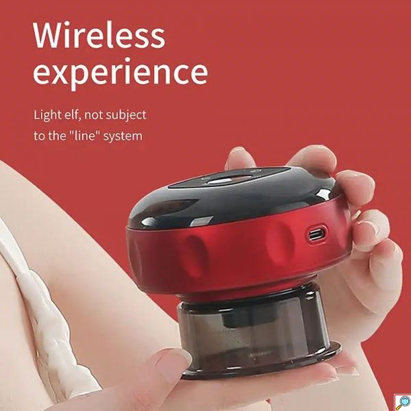 Ηλεκτρική Συσκευή Μασάζ Βεντούζα 12 Ταχυτήτων με Θέρμανση Ερυθρού Φωτός Electric Cupping Massager Red Light Heating