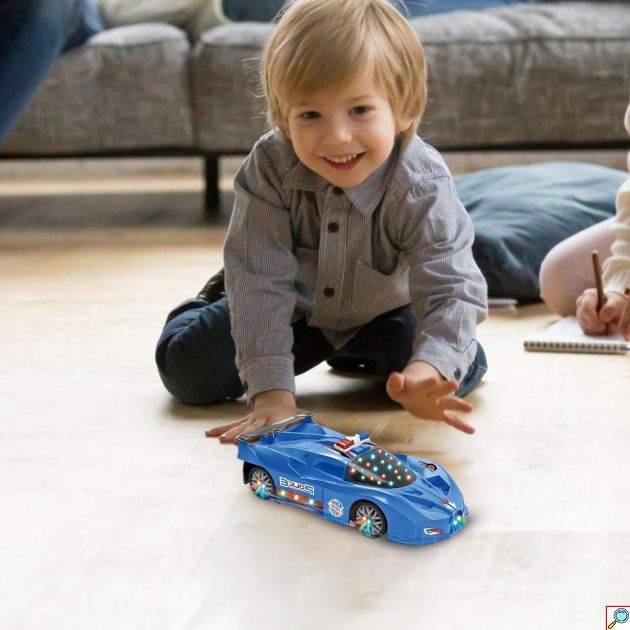 Ηλεκτροκίνητο Αυτοκινητάκι – Περιπολικό που Μεταμορφώνεται σε Μαχητικό Αεροσκάφος με Μουσική – Μπλε