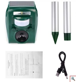 Ηλιακό Απωθητικό 5 Προγραμμάτων Ζώων, Τρωκτικών, Αλεπούδων, Πουλιών με Αισθητήρα Κίνησης, Φλας, Ρυθμιζόμενη Ευαισθησία - Εντομοαπωθητικό Κήπου