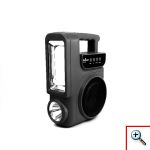 Ηλιακό Φορητό Bluetooth Ηχείο - Φακός, Camping, Έξτρα Φωτιστικό με Καλώδιο, FM Radio, Υποδοχή Κάρτα Μνήμης, USB, 2 προβολείς, χερούλι, CCLAMP