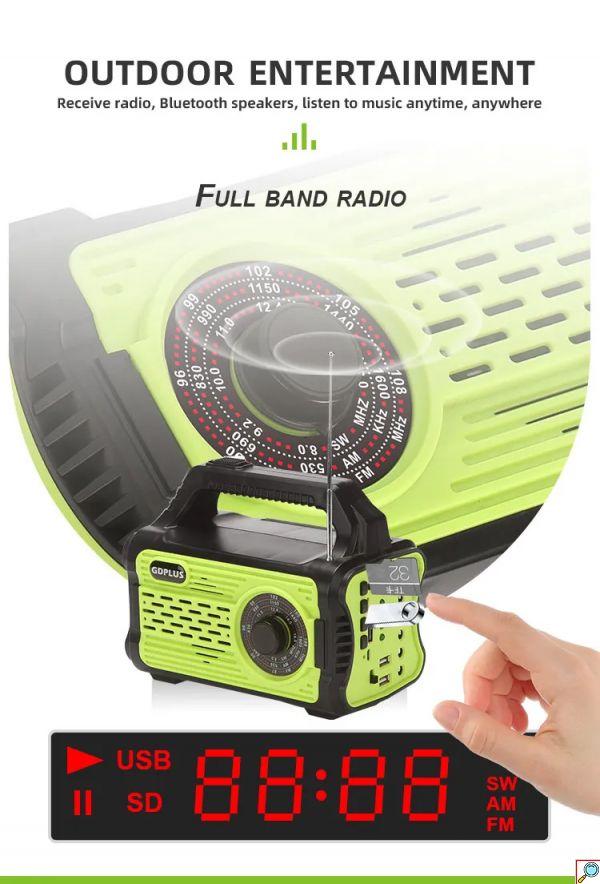 Ηλιακό Πακέτο Σύστημα Φωτισμού - Φακός - Φωτιστικό με Πάνελ - Φορτιστή & Ηχείο Ραδιόφωνο με 4 Λάμπες LED 150 Lumens