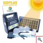Τηλ/μενο Ηλιακό Σύστημα Φωτισμού & Φόρτισης USB με Ραδιόφωνο, Bluetooth Ηχείο, Ηλιακό Panel, Powerbank, Φακό & Φωτιστικό, 3 Λάμπες Γιρλαντα LED