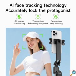 Selfie Stick και Τρίποδο Κινητού 2-σε-1 με Bluetooth Τηλεχειριστήριο Μαύρο HOCO K32