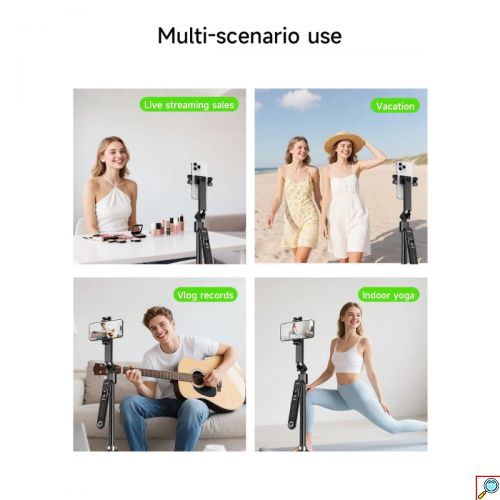 Selfie Stick και Τρίποδο Κινητού 2-σε-1 με Bluetooth Τηλεχειριστήριο Μαύρο HOCO K32