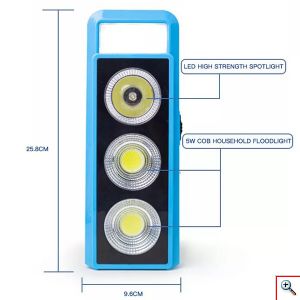 Μίνι Ηλιακό Σύστημα Φωτισμού LED 5W με Φωτοβολταϊκό Πάνελ & 1 Κρεμαστό Φωτιστικό 3W & Φορτιστής USB Power Bank - Holsten Bossen® Solar Camping Lights