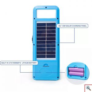 Μίνι Ηλιακό Σύστημα Φωτισμού LED 5W με Φωτοβολταϊκό Πάνελ & 1 Κρεμαστό Φωτιστικό 3W & Φορτιστής USB Power Bank - Holsten Bossen® Solar Camping Lights