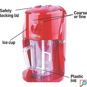 Ηλεκτρικός Παγοθραύστης με Ισχύ 25W, Αντιολισθητική Πόδια, Επιλογή Μεγέθους Πάγου και Χωρητικότητα 1.1 Λίτρα Hoomei Κόκκινος