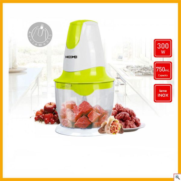 Multi - Πολυκόπτης 300W με Λεπίδες από Ανοξείδωτο Ατσάλι και Δοχείο 750ml της Hoomei®