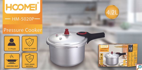 Hoomei Χύτρα Ταχύτητος 4.2L από Κράμα Αλουμινίου με Διάμετρο 20cm