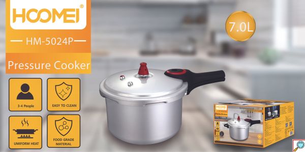 Hoomei Χύτρα Ταχύτητος 7L από Κράμα Αλουμινίου με Διάμετρο 24cm