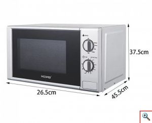 Hoomei® Φούρνος Μικροκυμάτων 1050W 20L Χωρίς Εστίες με Γυάλινο Πιάτο - Λειτουργία Απόψυξης & Χρονοδιακόπτη HM-5260