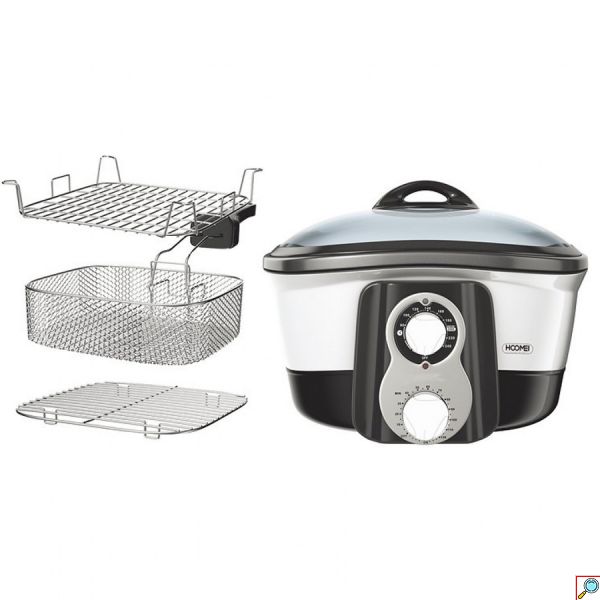 Hoomei® 8 σε 1 Πολυμάγειρας 1500W με Αφαιρούμενο Αντικολλητικό Κάδο 5lt - Ρυθμιζόμενη Θερμοκρασία 80-240°C & Χρονόμετρο