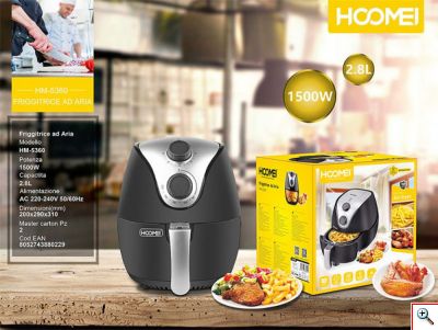 Hoomei® Φριτέζα Αέρος 1500W με Αποσπώμενο Κάδο 2.8lt & Ρυθμιζόμενη Θερμοκρασία - Air Fryer HM-5360