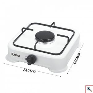 Hoomei® Μονή Επιτραπέζια Εστία Υγραερίου με Χειροκίνητη Ανάφλεξη HM-561T Λευκή