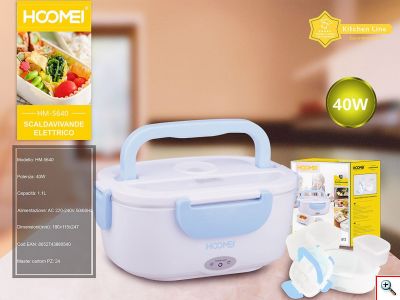 Hoomei® Αεροστεγές Ηλεκτρικό Θερμαινόμενο Φαγητοδοχείο - Θερμός 40W με Κουτάλι - Electric Heated Lunchbox HM-5640