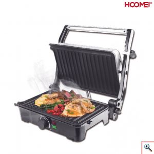 Hoomei® Τοστιέρα - Γκριλιέρα 1200W με Αντικολλητικές Πλάκες & Ρυθμιζόμενο Θερμοστάτη HM-5842
