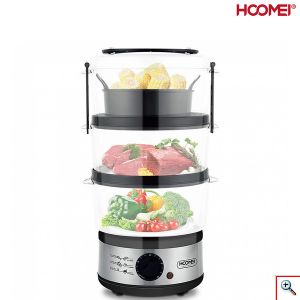 Hoomei® Ατμομάγειρας 500W 7.5lt με 3 Επίπεδα Μαγειρέματος & Χρονοδιακόπτη HM-5932
