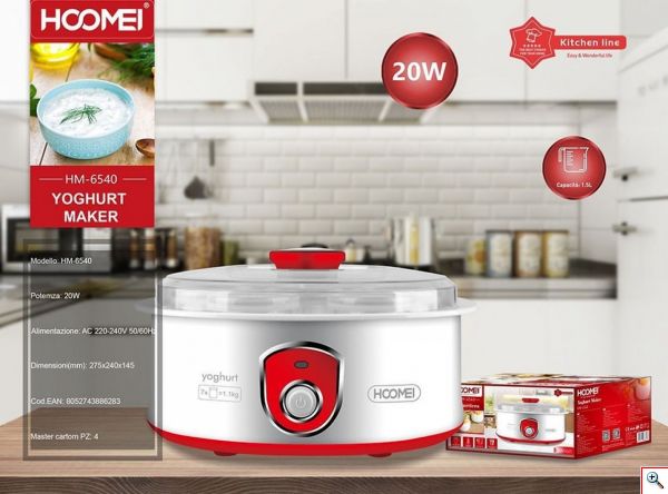 Hoomei® Αυτόματος Παρασκευαστής Γιαουρτιού 20W με Χωρητικότητα 1.5lt HM-6540