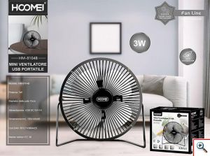 Hoomei® Επιτραπέζιο Μεταλλικό Ανεμιστηράκι USB 3W 13cm σε Διάφορα Χρώματα