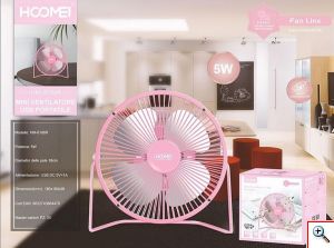 Hoomei® Επιτραπέζιο Μεταλλικό Ανεμιστηράκι USB 5W 18cm σε Διάφορα Χρώματα