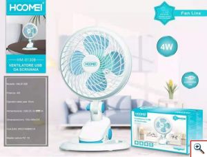 Hoomei® Μίνι Φορητός Επιτραπέζιος Ανεμιστήρας USB 3W 15cm με 2 Ταχύτητες & Αποσπώμενη Βάση Στήριξης σε Διάφορα Χρώματα