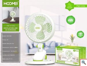 Hoomei® Μίνι Φορητός Επιτραπέζιος Ανεμιστήρας USB 3W 15cm με 2 Ταχύτητες & Αποσπώμενη Βάση Στήριξης σε Διάφορα Χρώματα