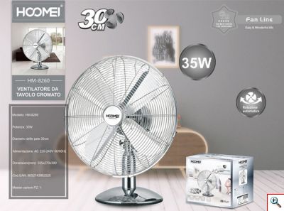 Hoomei® Επιδαπέδιος Ανεμιστήρας 35W με Διάμετρο 30cm - Άξονα Περιστροφής 180° & 3 Διαφορετικές Ταχύτητες