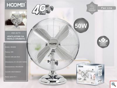 Hoomei® Επιδαπέδιος Ανεμιστήρας 50W με Διάμετρο 40cm - Άξονα Περιστροφής 180° & 3 Διαφορετικές Ταχύτητες