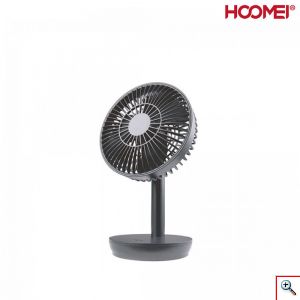 Hoomei® Μεταλλικό Επιτραπέζιο Επαναφορτιζόμενο Ανεμιστηράκι USB 18cm με 4 Ταχύτητες - Μαύρο