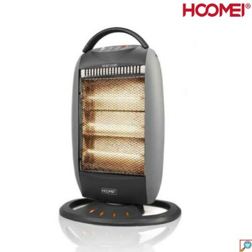 Hoomei Επιδαπέδια Περιστρεφόμενη Σόμπα - Θερμαντικό Σώμα Χαλαζία 1200W με Ρυθμιζόμενο Θερμοστάτη & Λαβή Μεταφοράς