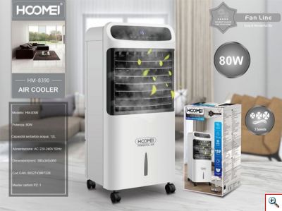 Hoomei® Επιδαπέδιος Περιστρεφόμενος Ανεμιστήρας Air Cooler 80W με Τηλεχειριστήριο - Χρονοδιακόπτη & 3 Ταχύτητες